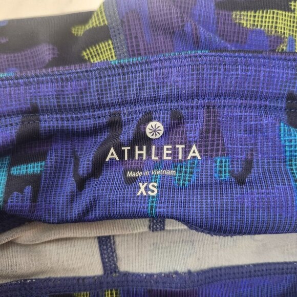 Athleta Dobby Be Free Knicker Blue Cropped Pants Leggings Tights Women's XS - Picture 7 of 10